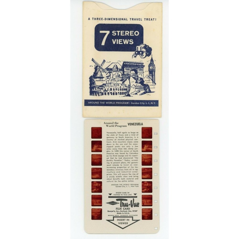 Vintage Tru Vue Tru-Vue Film Card Venezuela Around The World 3D 3-D Stereoview